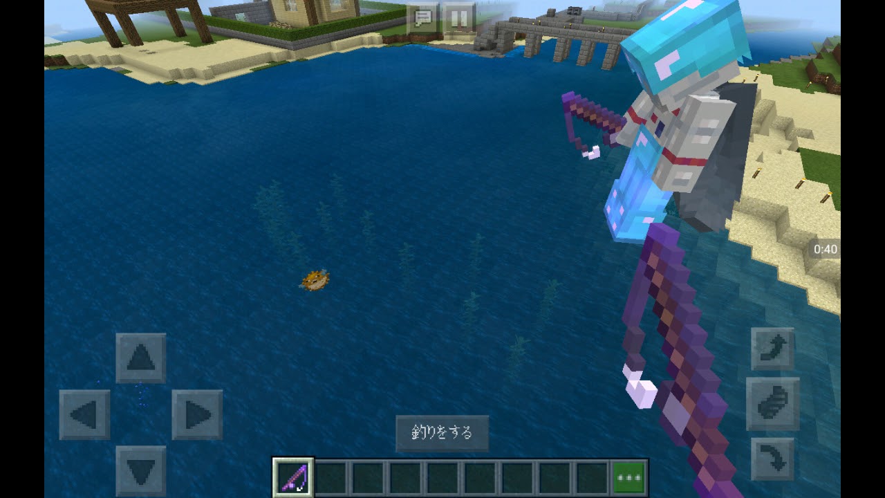 親子で魚釣り対決　マインクラフトで10匹釣り　Fishing battle