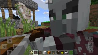 【Minecraft】略奪者VSアイアンゴーレム！親子のマイクラ日記【マインクラフト】【スマホ版】