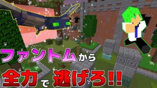 【マインクラフト】ファントムに食われる前にアスレチックで逃げろ！！