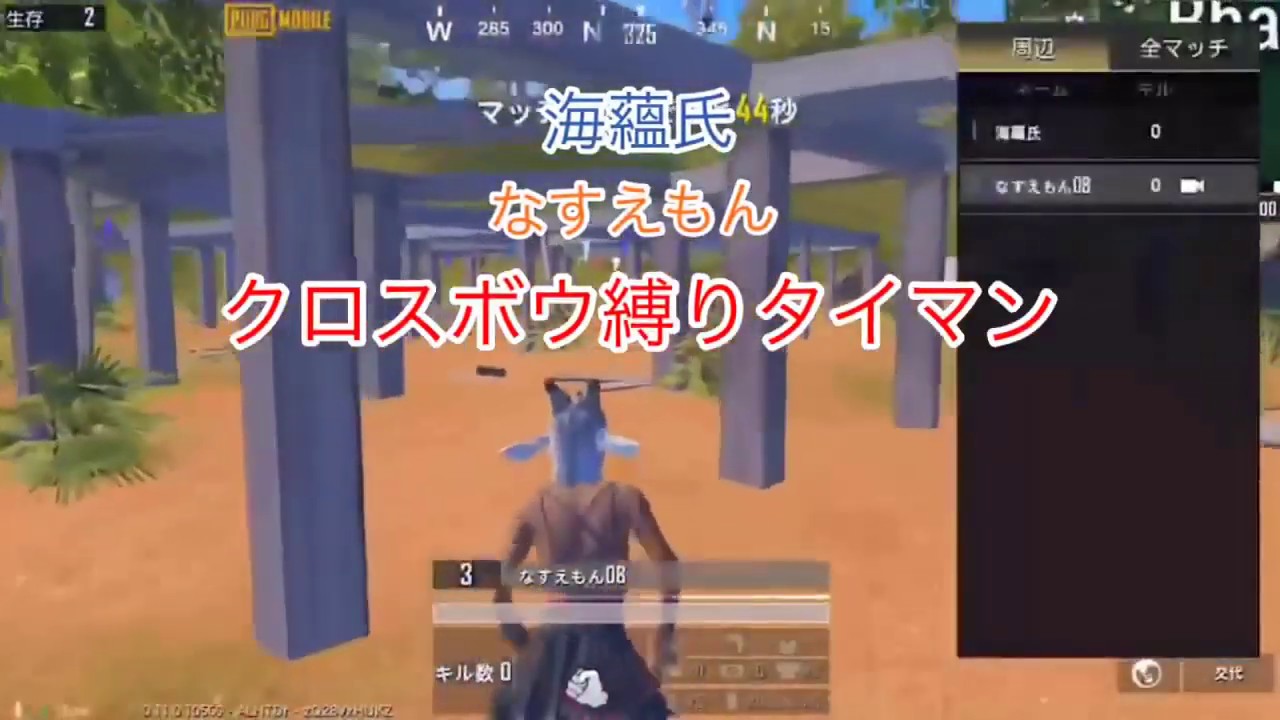 【実況動画】pubgモバイル クロスボウ縛り タイマン
