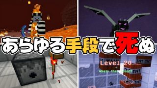 【マインクラフト】いくつわかる？マイクラ死に方30連テスト！ -前編- 【Minecraft】