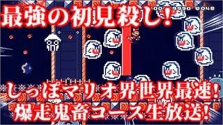マリオメーカー しっぽマリオ界世界最速!爆走鬼畜コース生放送!@2日目