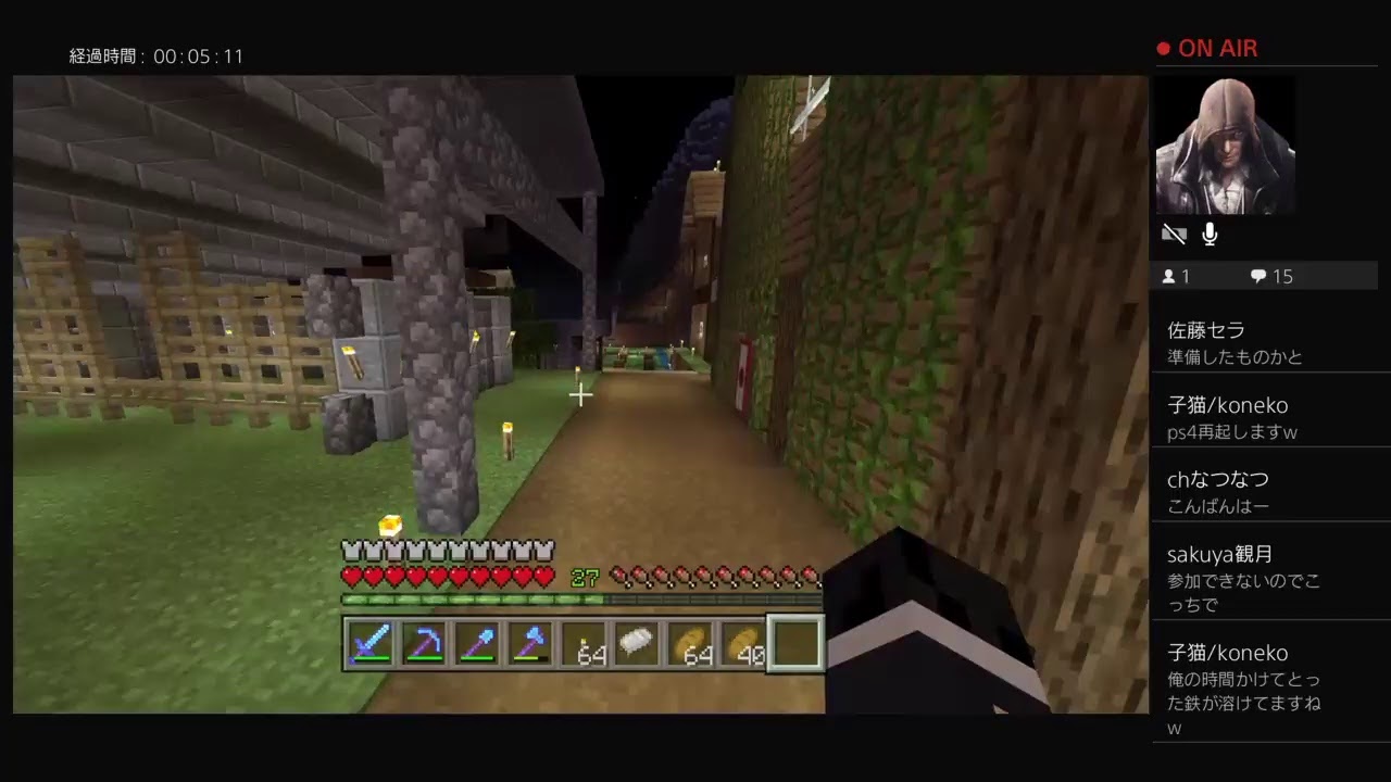 [マインクラフトPlayStation4］海底神殿攻略開始！いけるかなー？いや、頑張って行きます！マイクラ参加型雑談配信ー♪マイクラが落ちた回数［0］