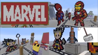 【マインクラフト】マーベル関係クリエイティブで作った！【MARVEL】