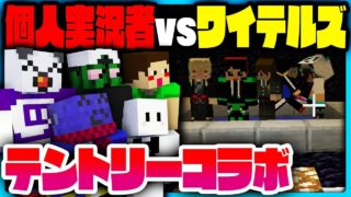 【マインクラフト】登録者100万人超vsワイテルズのテントリーが白熱すぎる！！【個人実況者連合vsワイテルズ】【マイクラ実況】