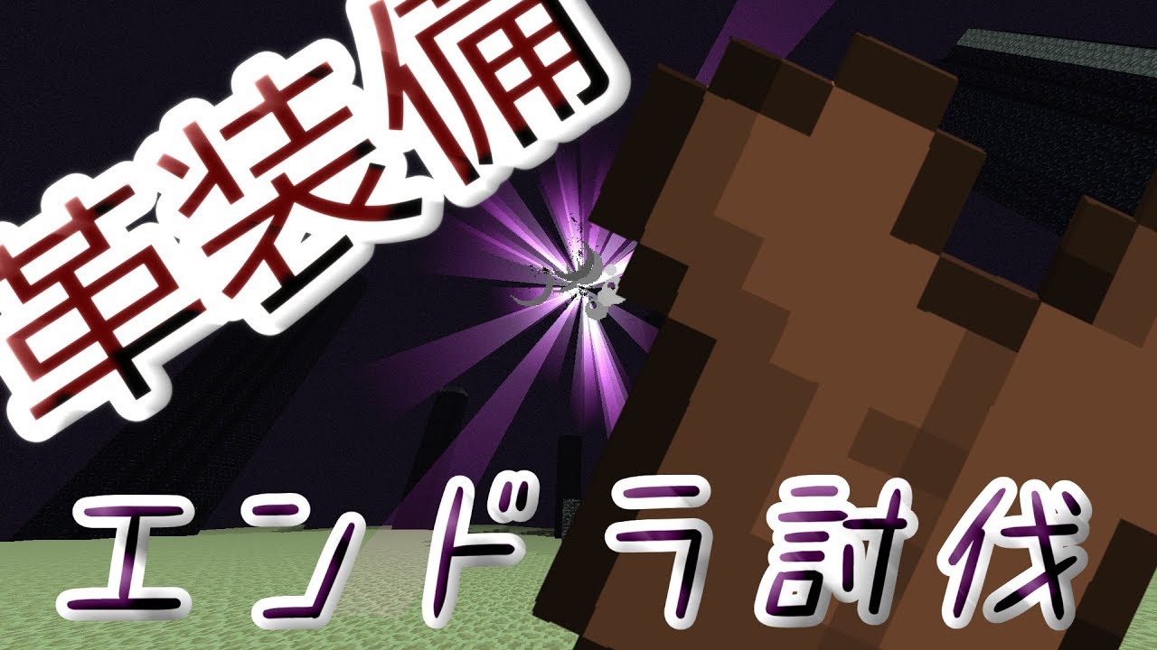 革装備でエンダードラゴン倒してみた　[マインクラフト]