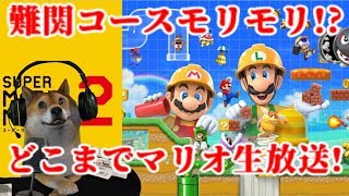 マリオメーカー2 難関コースサバイバル!どこまでマリオ 難易度 難しい＆とても難しい生放送! 【Super Mario Maker 2】