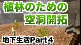 【マインクラフト：地下建設part4】地下植林のための空洞開拓！