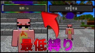 〖マインクラフト〗ベットウォーズで視野角最低縛りしたら距離感狂って地獄だった件ｗｗ/ 難易度Maxの縛りプレイやっていきゅうぅうう#13